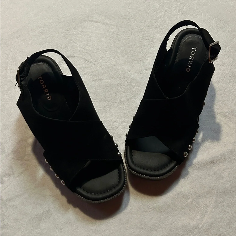 Torrid Black Studded Women's Heeled Sandals - Picture 4 of 4